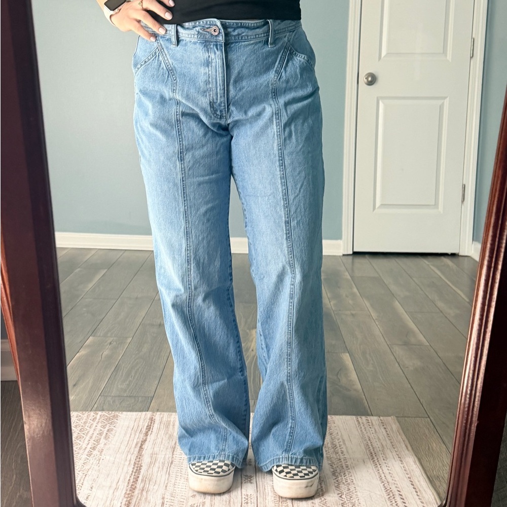 J. Crew Light Blue Mid Rise Wide-Leg Jeans sz 12